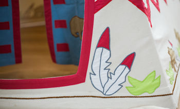 Hand Embroidered Wild West Teepee Tent, 7 of 8