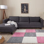 The Rugs Geometric Shaggy Rug Pink Checkered Rug, thumbnail 5 of 12