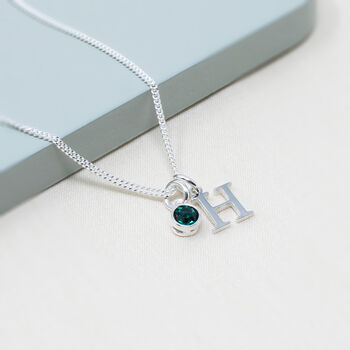 Chloe Personalised Birthstone Necklace Sterling Silver, 2 of 3