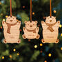 Personalised Wooden Polar Bear Christmas Decoration, thumbnail 1 of 4
