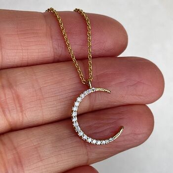 Crystal Moon Crescent Necklace, 2 of 3