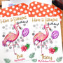 Personalised Flamingo Age Birthday Card, thumbnail 7 of 8