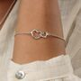 Sterling Silver Linked Hearts Bracelet, thumbnail 1 of 5