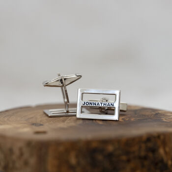 Sterling Silver Personalised Name Cufflinks, 2 of 4