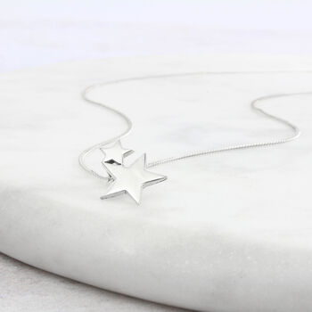 Silver Star Mother And Daughter Pendant Necklace, 4 of 7