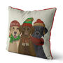 Winter Labradors, Christmas Cushion, thumbnail 3 of 4
