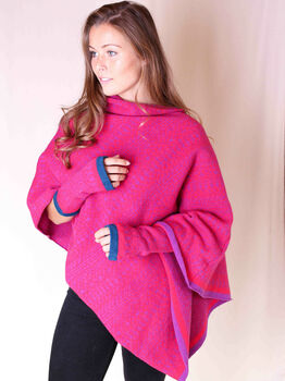 Soft Knitted Fair Isle Poncho, 2 of 6