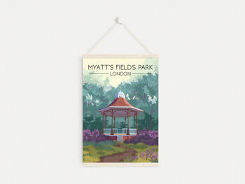 Myatt's Fields Park London Travel Poster Art Print, 6 of 8