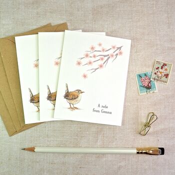 Wren And Blossom Set Of Three Mini Notecards, 3 of 6