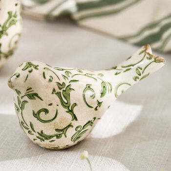 Set Of Two Irina Green Botanical Bird Ornaments, 5 of 8