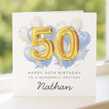 Personalised 50th Birthday Card For Brother, 5 of 8