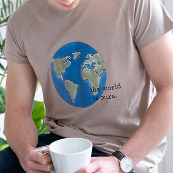 The World Is Ours Globe Organic Unisex T Shirt, 3 of 4