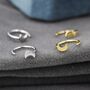 Sterilng Silver Tiny Crescent Moon Huggie Hoop Earrings, thumbnail 3 of 12