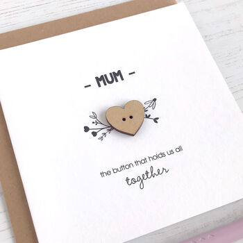 Mother's Day Heart Button Card, 3 of 4