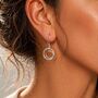 Tapered Round Eclipse Sterling Silver Drop Earrings, thumbnail 2 of 7