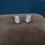 Moissanite Diamond Stud Earrings In Sterling Silver, thumbnail 3 of 9