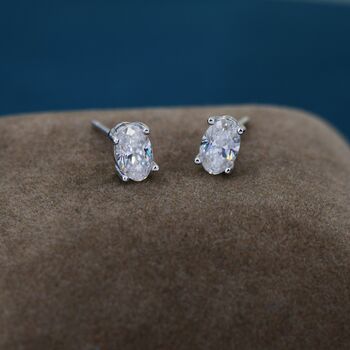 Moissanite Diamond Stud Earrings In Sterling Silver, 3 of 9