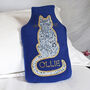 Starry Cat Personalised Hot Water Bottle Cover, thumbnail 2 of 3