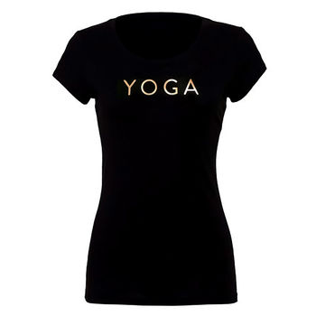 Gold 'Yoga' T Shirt, 2 of 2