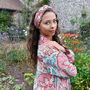 'Mila' Cream And Pink Abstract Floral Headband, thumbnail 4 of 6