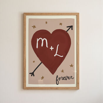 Personalised Forever Heart Couple's Initials Print, 8 of 11