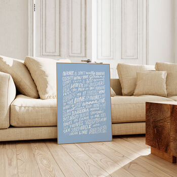 Oasis, Live Forever Song Lyrics Wall Art Print, 7 of 11