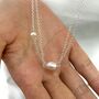 Monaco D’or Gold Pearl White Oval Double Layer Gift Necklace, thumbnail 3 of 5