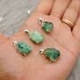 Raw Emerald Silver Pendant Necklace, thumbnail 5 of 5