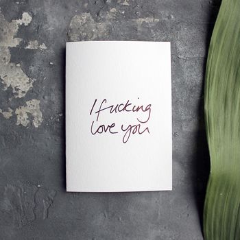'I Fucking Love You' Rose Gold Foil Valentines Card, 3 of 4
