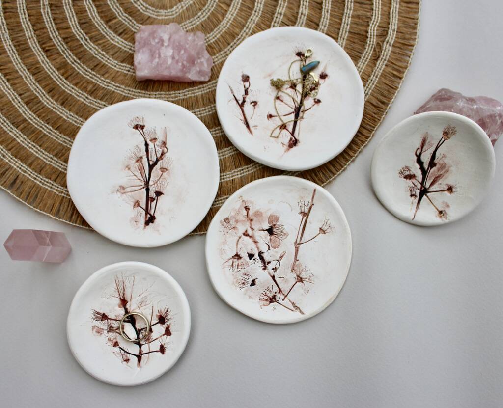 Cherry Blossom Imprinted Ceramic Bowls, 1 of 8