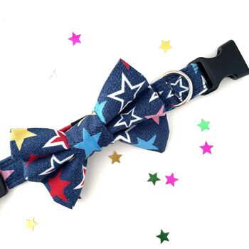 Pink Or Blue Dog Collar Bow Tie, 4 of 7
