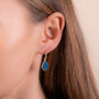 18k Gold Plated Blue Druzy Crystal Drop Earrings, thumbnail 1 of 4