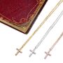 Cross Necklace Rose Or Gold Plated 925 Silver, thumbnail 3 of 7