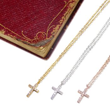 Cross Necklace Rose Or Gold Plated 925 Silver, 3 of 7