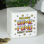 Personalised Gaming Fund Ceramic Square Money Box, thumbnail 2 of 5