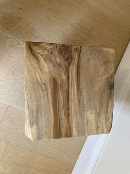 Solid Teak Root Square Chunky Table Stool – Natural Wood, 9 of 12