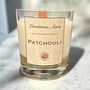 Personalised Patchouli Natural Soy Candle Wooden Wick, thumbnail 1 of 3