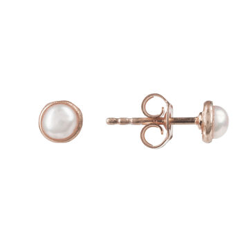Petite Stud Earring Rosegold Plated Silver, 6 of 8
