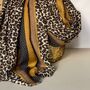 Taupe And Mustard Leopard Print Border Scarf, thumbnail 3 of 3