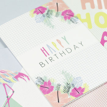 'Happy Birthday' Tropical Palms Card, 2 of 3