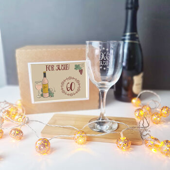 Personalised 60th Birthday Engraved Wine Glass Gift, 2 of 7