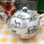 Two Cup Teapot In Black Safari Design, thumbnail 3 of 9