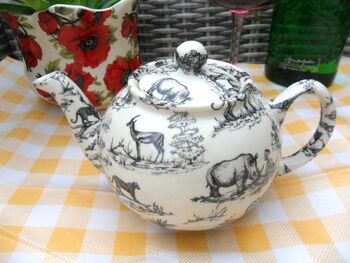 Two Cup Teapot In Black Safari Design, 3 of 9