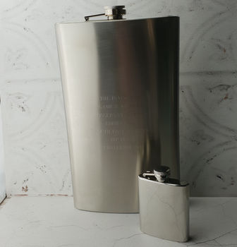 Giant Personalised And Engraved Hip Flask, 2 of 5