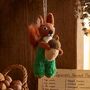 Handmade Felt Nelly Nutkins Squirrel Decoration, thumbnail 1 of 6
