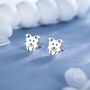 Sterling Silver Tiny Minimalist Border Collie Dog Stud Earrings, thumbnail 2 of 12