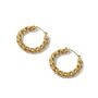 18 K Gold Braided Chubby Tube Hoop Earrings, thumbnail 1 of 10