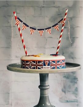 Vintage Union Jack Cake Bunting Topper, 2 of 3