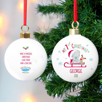 Personalised 1st Christmas Tatty Teddy Bauble, 4 of 4