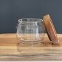 Slim Storage Jar With Acacia Wood Lid, thumbnail 4 of 8